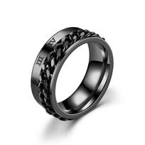 Titano plieno besisukiojantys grandinėlės žiedai vyrams moterims streso žiedas nuo nerimo papuošalai porai 8 mm sraigtiniai žiedai daugiafunkcinė dovana 6