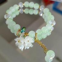 Sweet Popcorn Crystal Bracelet For Women Multicolor Glass Beads Lily of the ValleyFlower Bracelets Friendship Jewelry Gift