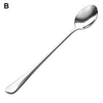 Long Handle Stainless Steel Ice Cream Dessert Soup Coffee Mixing Spoon Flatware