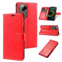 Retro atverčiamas odinis dėklas, skirtas Huawei Nova 12 Pro 11 SE 10 Lite 11i 9 9Z 8 7 5T 4E 3 3i Y91 Y90 Y72 Y71 Y70 Y61 Y60 Mate 60 50 40 30 20 10 Piniginės dangtelis Huawei P20 raudona