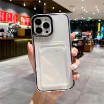 Prabangus 3 viename kortelių lizdo skaidrus buferio dėklas, skirtas iPhone 15 14 13 12 11 Pro Max Plus X XS XR 7 8 SE piniginės saldainių rėmo dangtelis For iPhone 6/7/8 Plus white