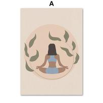 Boho Lotoso Joga Mergina Meditacija Raminantis Zen Drobės Tapyba Nordic Plakatai Spaudiniai Sienos Menas Paveikslai Svetainei Namų Dekoras 70x100cm No Framed beige