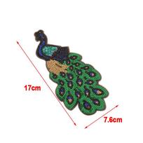 Moteriškas blizgučiais povu išsiuvinėtas pleistras ant drabužių 17x7.6CM