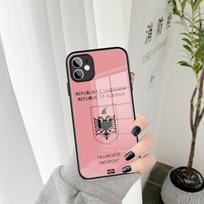 IPhone Albanijos Pasas Telefono dėklas Grūdintas stiklas 15 14 13 11 12 14 Pro XR XS MAX 8 X 7 Plus SE 13 14 Pro Mini Dangteliai 11 Pro Max