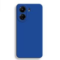 POCO C65 Global dėklas Xiaomi POCO C65 dangtelis 6,74 colio pilna fotoaparato objektyvo apsauga naujas skysto silikono smūgiams atsparus buferis For POCO C65 tamsiai mėlyna spalva