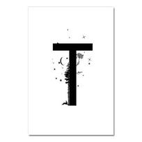 Modern Black and White Printing 26 English Letters Canvas Posters and Printed Pictures for Living Room, Bedroom and Home Decor 21x30cm No Framed