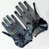 Naujos Mergaičių Tinklelio Nėriniai Perlai Žuvies Tinklo Pirštinės Vaikų Mada Elegantiškos Labai Elastingos Trumpos Pirštinės Mitenai Šventės Reikmenys One Size juoda