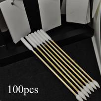 Bambuko lazdelės ilgi medvilniniai tamponai ausų valymo tamponai, profesionalūs 15 cm / 6 colių su ypač ilgu medvilnės tirpalu šunų ausų valymui 100pcs balta