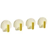 4Pcs/Set Shell Shape Wall Hook Modern Waterproof Punch Free Heavy Duty Towel Clothes Door Back Hanger Bathroom Kitchen Supplies
