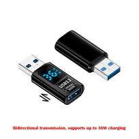 1 PCS 10Gbps USB 3.2 adapteris skaitmeninis LED ekranas USB C plėtinys mobilusis telefonas C-F to A-M Black