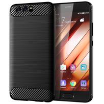 Matinis silikoninis dėklas, skirtas Huawei P10 Plus, atsparus smūgiams, su anglies pluošto galiniu dangteliu, skirtas P10plus Huawey, apsaugantis nuo smūgių, matinis dėklas P10 Plus juoda