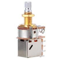 Gitaros valdymo potenciometras, tono potenciometras, elektrinė gitara, bosas, stumiamas-traukiamas, 18 mm veleno ilgis, a500k, auksinis