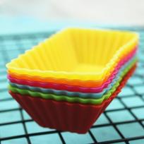 10/20 PCS Silicone Cake Mold Rectangular Moulds Cup Jelly Chocolate Soap Mould Kitchen Suppily Color Color Random yellow