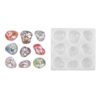 Easy Releasing Silicone Mold Handmade Pendant Making Molds Silicone Texture Suitable for Crafting Geometric Stone L white