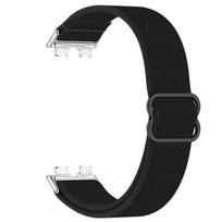 Nailoninė elastinė laikrodžio apyrankė, reguliuojama pakaitinė apyrankė, patogus kilpinis dirželis, skirtas Huawei Band 10/9/8 išmaniojo laikrodžio priedams juoda