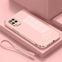 For Realme 8 5G dėklas prabangus kvadratinis dengtas Realme Narzo30 5G telefono dėklas atsparus smūgiams silikoninis galinis dangtelis Fundas For Realme 8 5G&Case & Strap