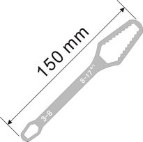 3-17mm8-22mm Universalus Torx Raktas Reguliuojamas Daugiafunkcis Raktas Lenta Dvigubos galvutės Universalus Torx Raktas Remonto Rankiniai Įrankiai Silvery(S)