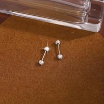 Exquisite Diamond Dumbbell Ear Bone Studs - Niche Light Luxury Spiral Design for Women