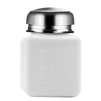 Alkoholio dozatorius siurbiamasis buteliukas 100-250 ml nagų lako valikliui nerūdijančio plieno spaudžiamasis dangtelis kosmetinio skysčio talpykla S balta
