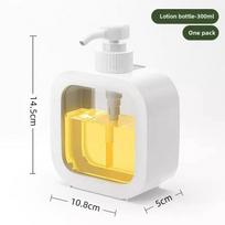 Nešiojamas ploviklio dozatorius dušo geliui, skalbimo priemonės buteliukas S(300ml) white