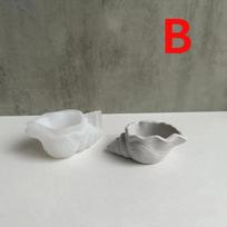 3D rankų darbo kriauklės vazono formelė Kriauklės silikoninė forma Sukulentų vazono formelė Gipso, tinko, dervos, betono formelės B gray