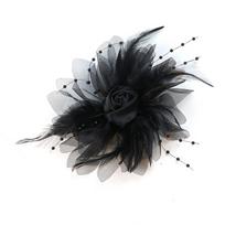 Organzos rožių gėlių aplikacijos vakarinėms suknelėms, šokių kostiumams, siuvamos aplikacijos gėlės rankdarbių projektams, skarelėms, skrybėlėms juoda