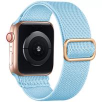 Pintas nailoninis Apple išmaniojo laikrodžio dirželis su reguliuojama slankiojančia sagtimi visoms serijoms 38mm/40mm/41mm no package šviesiai mėlyna spalva