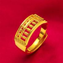 Men's Imitation Gold Abacus Ring with 24K Gold-Plated Brass