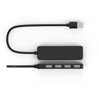 4-Port USB 2.0 Mini Hub Splitter juoda