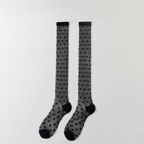 Crystal Silk Socks Women Stockings Summer Ultra-thin Transparent Knee Socks Polka Dot JK Girls Black White Long Socks Stockings One Size juoda