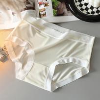 Nude Japanese Skin-friendly Girls Ice Silk Panties Ladies Mid-waist Non-marking Sweet Comfortable Simples Panties Female M