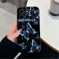 Skirta Huawei Honor X6C X7C 400 Pro Lite telefono dėklas Gražūs rožiniai debesų raštai Skystas silikonas Naujai patobulinti apsauginiai nuo kritimo dangteliai Huawei korpusui Honor X6C black
