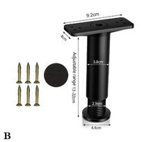 Teleskopinė reguliuojamo aukščio lovos sijos atraminė koja, sustiprinta plastikine baldų koja, sofos koja, lovos apatinė apkrova 13cm-22cm