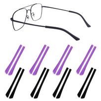 8 poros silikoninių ausų kojinių, daugiaspalvių vamzdelių rankovių, akinių nuo saulės, akinių galiukų, kojelių Purple and Black
