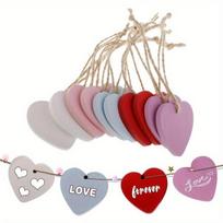 50 vnt./pakuotėje Medinės širdelės etiketės Kabinamos rankdarbiams PASIDARYK PATS Medinės etiketės Kabinamos etiketės Medinė širdelė Scrapbooking rankdarbiams Vestuvių vakarėlio namų dekoracijos 50Pcs violetinė