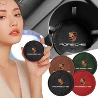 Automobilio puodelio laikiklio padėklas PU odos lizdas neslystantis padėkliukas kilimėlis Porsche Boxster Cayenne Panamera Macan Cayman 911 918 996 917 991 1pcs raudona