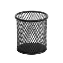 Kūrybingas metalinio tinklelio rašiklių laikiklis - Minimalistinis daugiafunkcis dizainas biuro laikymui Round - Black juoda