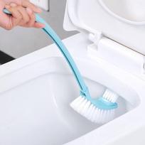 Valomasis tualeto šepetys Plastikinis ilga rankena dvipusis negyvas kampinis valymo šepetys Minkštas šerių tualeto šepetys grindų siūlių šepetys 1PCS white