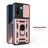 Dėklas Xiaomi Poco M7 4G dėklas Šarvuotas slankiojantis kameros objektyvo apsauginis žiedas Laikiklis Galinis dangtelis Poko Little M7 M 7 PocoM7 4G Capa Poco M7