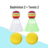 Vaikiškas badmintono ir teniso raketės rinkinys žaidimui tėvams su vaikais, 6-12 metų, idealus darželinukams ir pradinių klasių mokiniams