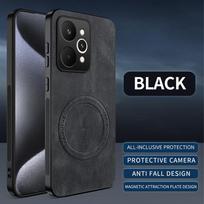 Dėklas Realme 15 5G, prabangus avies odos, magnetinis, Magsafe, belaidžio įkrovimo, matinis dangtelis Realme 15pro, apsaugantis nuo kritimo, buferis for realme 15 5G juoda
