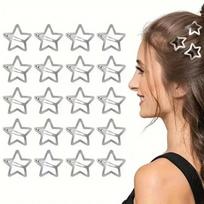 20pcs Pentagram Bb Hair Clip, Sweet And Cool Spicy Girl Bangs Clip, Star Hair Clip, Hair Accessory Side Edge Clip 20PCS