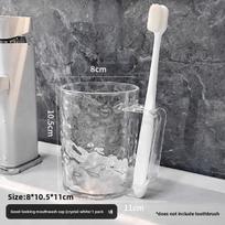 Ledyno rašto burnos skalavimo puodelis, dantų valymo puodelis, buitinis dantų šepetėlis, dantų įrankiai, dantų indelis, aukščiausios klasės pora prausimosi puodelis skaidrios baltos spalvos