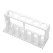 6 lizdų 6 stulpelių plastikinis baltas mėgintuvėlių stovas laikiklis laboratoriniai reikmenys
