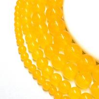 Yellow Agates Stone Natural Gold Round Beads 15 Strand Smooth Loose Spacer Beads 4/6/8/10/12mm for Jewelry Making DIY Bracelets Accessories Dia 4mm