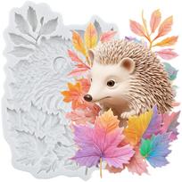 Hedgehog Silicone Molds Maple Leaf Fondant Mold Cake Decorating Tools Cupcake Topper Candy Chocolate Gumpaste Mold pilka spalva