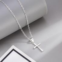 Zircon Cross Necklace: European & American Light Luxury Clavicle Chain for Women