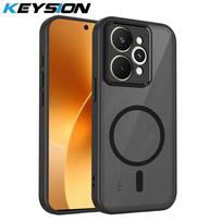 KEYSION Magnetic Phone Case for Realme 15 Pro 5G Silicone+PC Matte Translucent Clear Shockproof Back Cover for OPPO Realme 15 5G for Realme 15 5G juoda