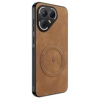 Tecno Pova 7 prabangus šarvuotas smūgiams atsparus dėklas, Tecno Pova 7 Pro odos pojūčio apsauginis telefono dangtelis, Pova 7 Ultra dėklai Pova 7 4G ruda