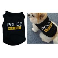 Policininko kostiumas Cosplay Šuns drabužiai Juoda elastinė liemenė Šuniuko marškinėliai Paltai Aksesuarai Apranga Kostiumai Naminių gyvūnų drabužiai Šunims Katėms S